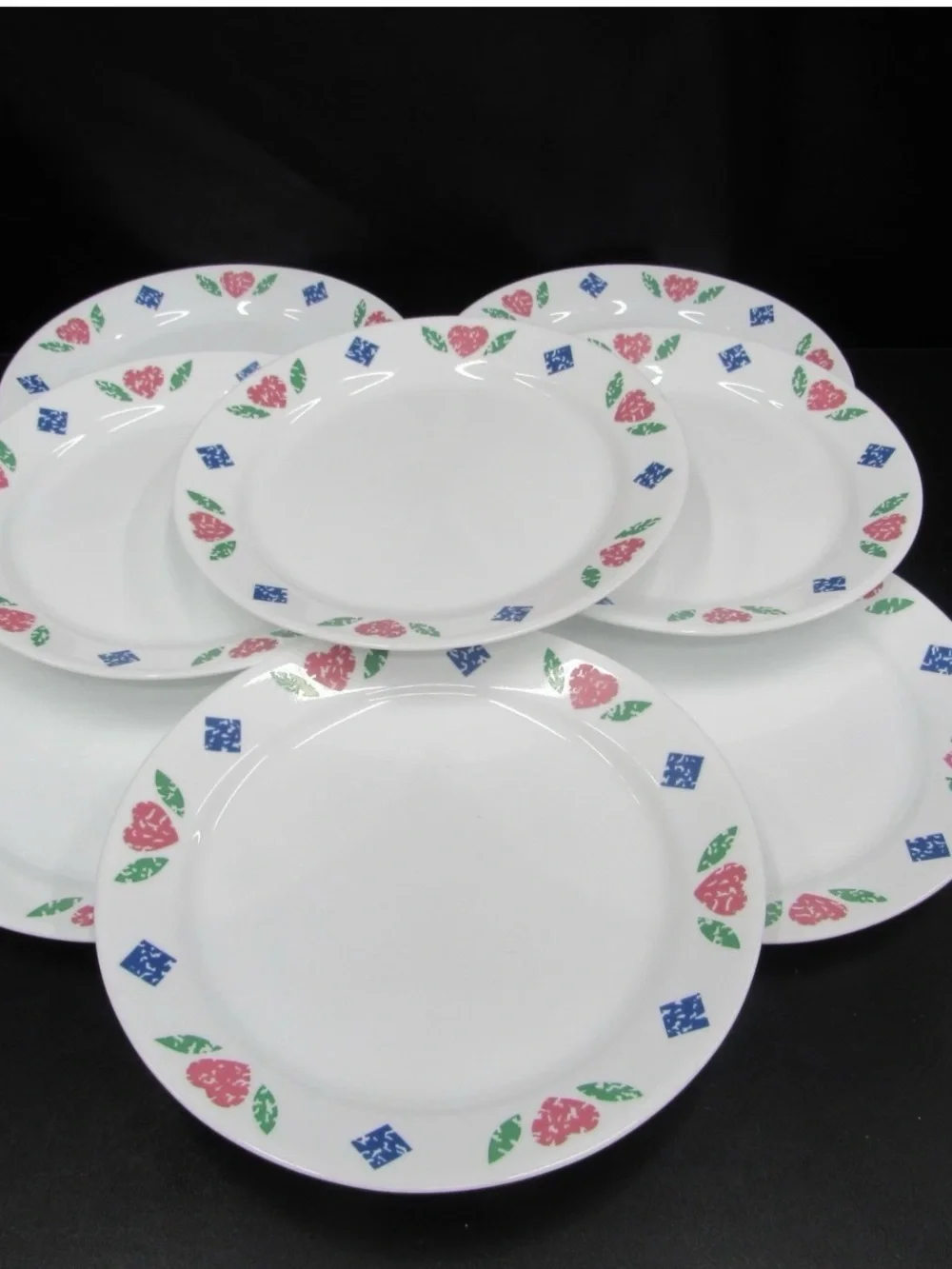 Vintage Corelle Quilt Pattern set of 8 USA 10” dinner plates 1994